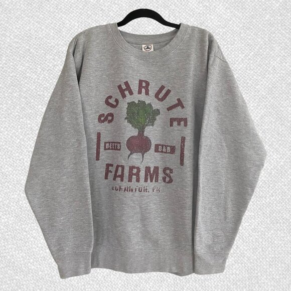 The Office Schrute Farms Crew Neck Sweatshirt Grey Size L - Picture 2 of 6